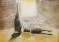 La Bourgogne et ses Lumières - grafite e pigmenti su tavola di legno - 50x70 cm.JPG